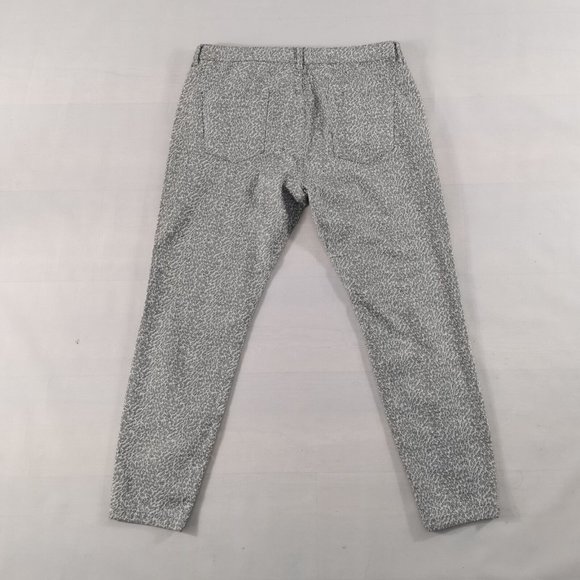 WHISTLES 34 Leopard Print Skinny Jeans Ivory Silver Trousers W34 L27 Ankle - Picture 2 of 10